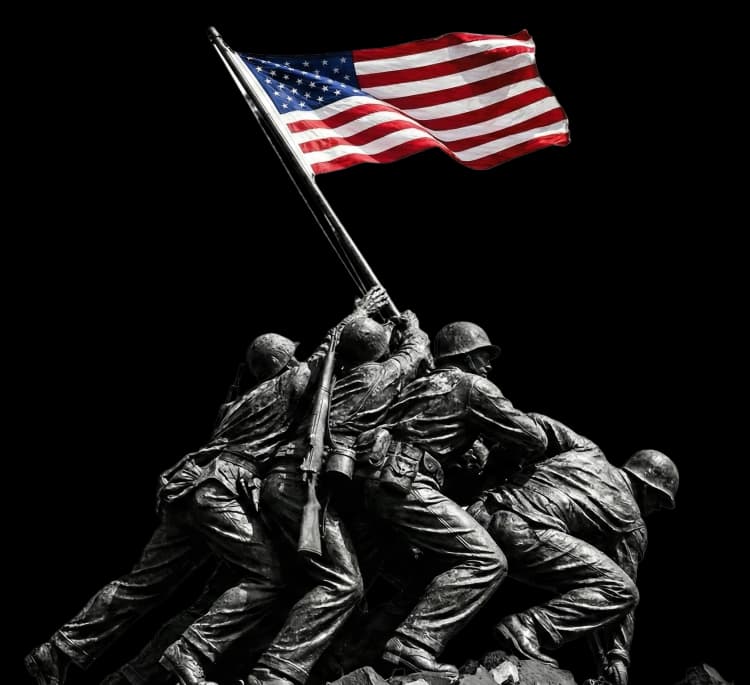 Revolutionary War soldier representing America's fight for independence